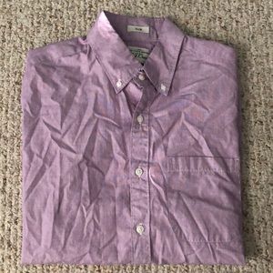 Slim small purple long sleeved button down shirt